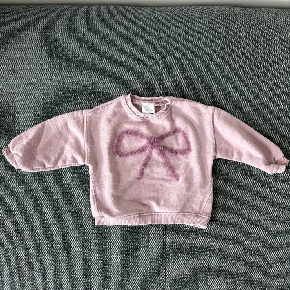 Zara Light Purple Bow Sweatshirt 2T
